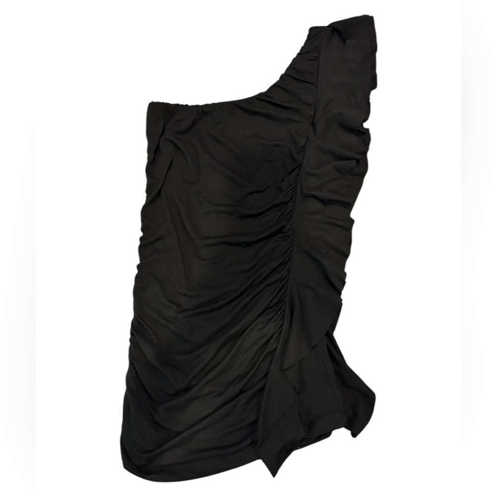 Tally Weijl one shoulder Black with ruffles top Size M
